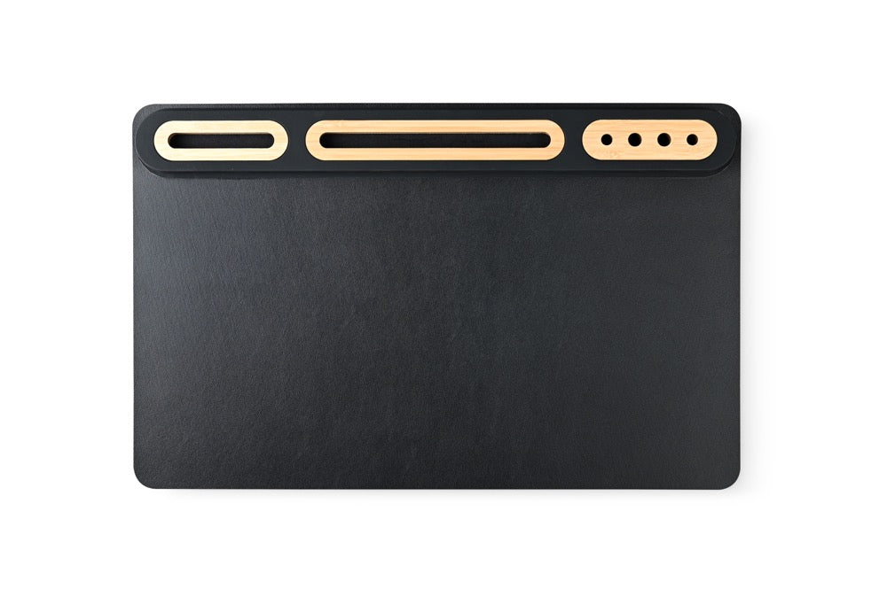 SOFTIDESK ORGANIZER - Eco-Friendly Desk Mat with Bamboo Holders for Ultimate Organization