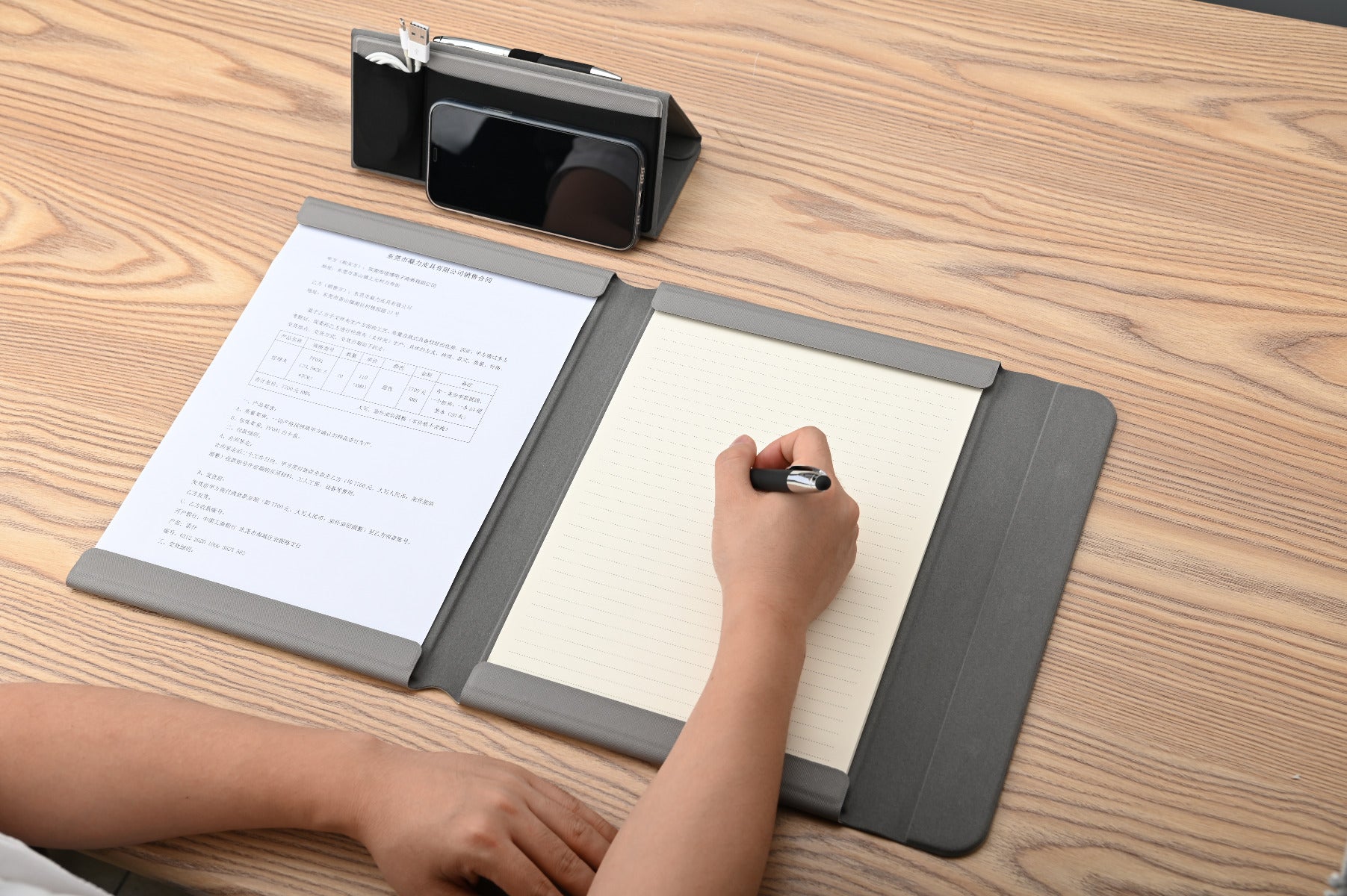 MODULAR PORTFOLIO - A4 PU Portfolio with Detachable Organizer and Magnetic Closure