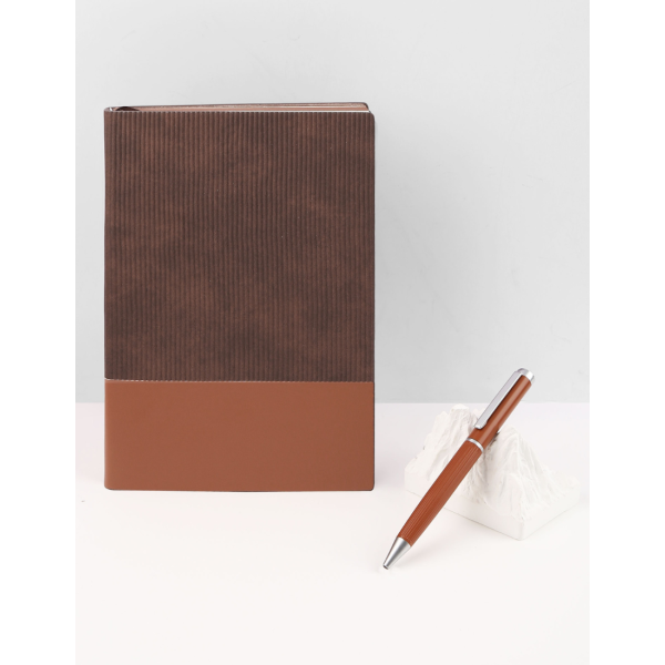 AGENDA - Classy Soft PU Notebook with 120 Sheets in Unique Corrugated Design