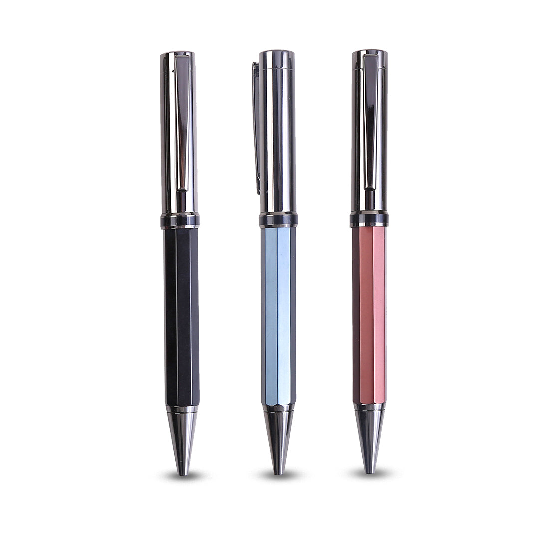 ALLURE PEN - Luxury Octagon-Sided Twist Ballpoint Pen with Gunblack Accents