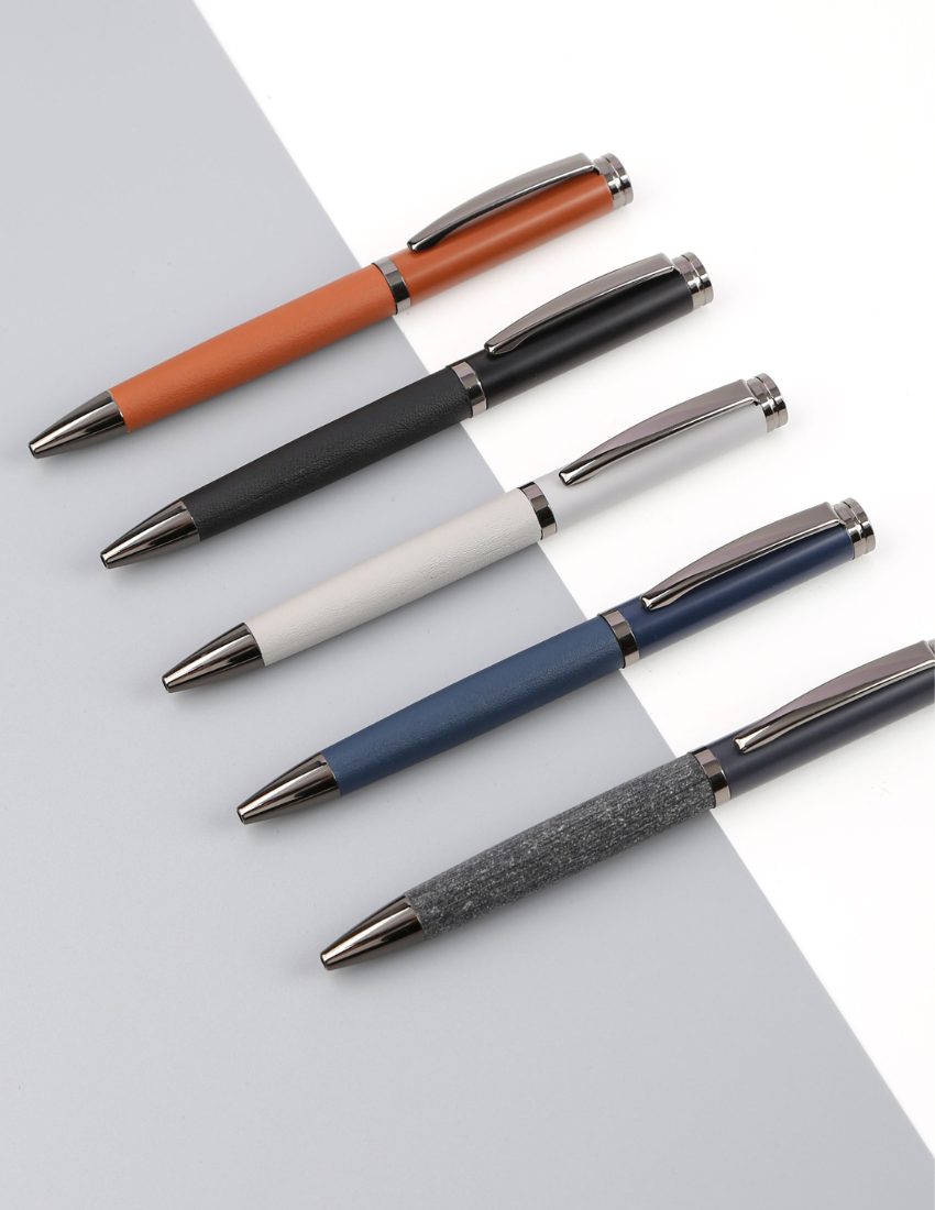 DELUXE PEN - Classy Metal Pen with PU Cover for a Luxurious Writing Experience