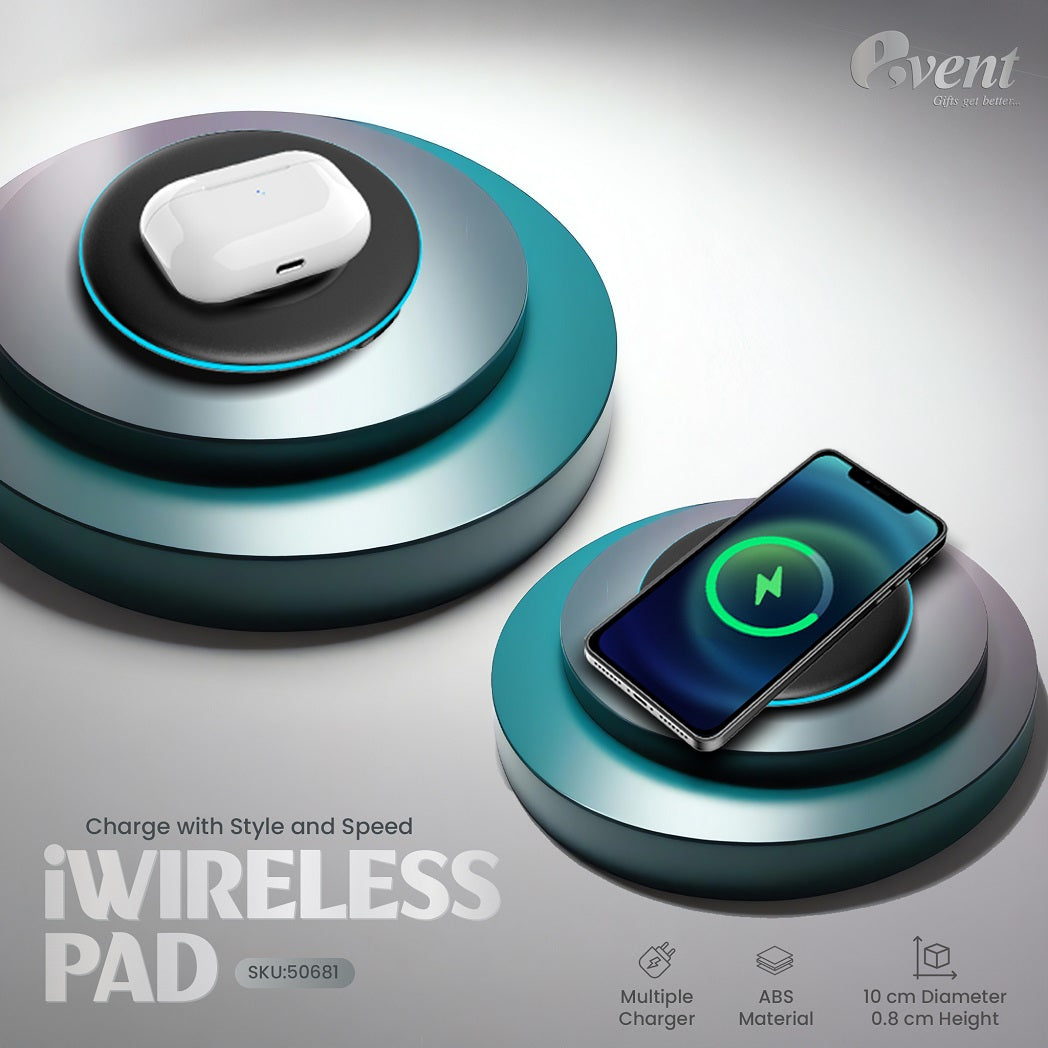 iWIRELESS PAD - Dual Coil Wireless Charger for Mobile, AirPods & iWatch