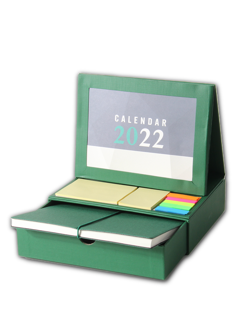 GIFTI BOX ORGANIZER - Elegant Desktop Organizer with Calendar, Notebook, and Accessories