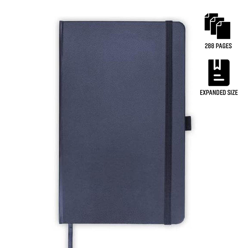 Expanded A5 Hard Cover Notebook - Navy Blue