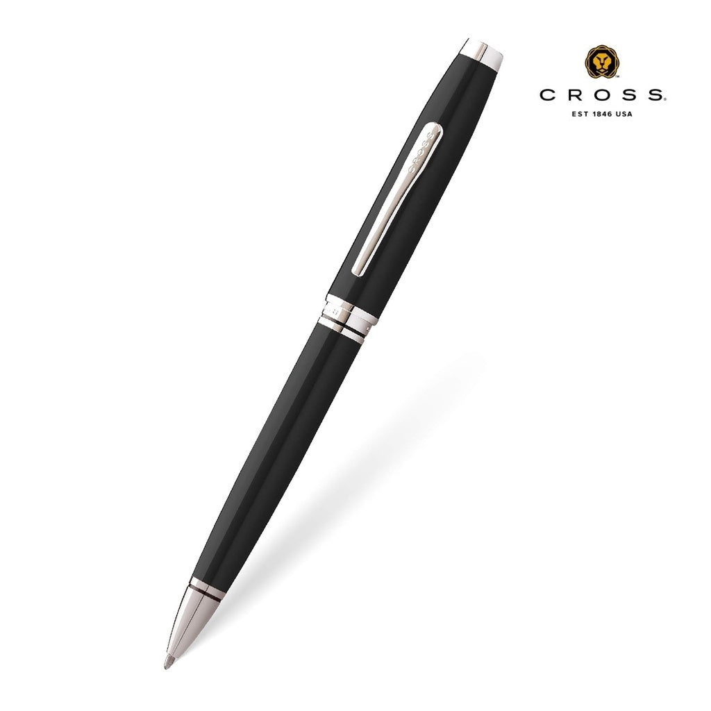 Coventry Black Lacquer with Polished Chrome Appointments Ballpoint Pen (Blue Ink)