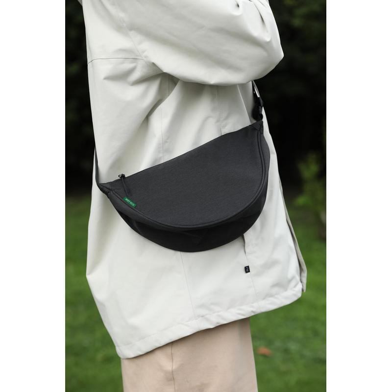 MOURA - GRS Recycled Half Moon Sling Bag - Black