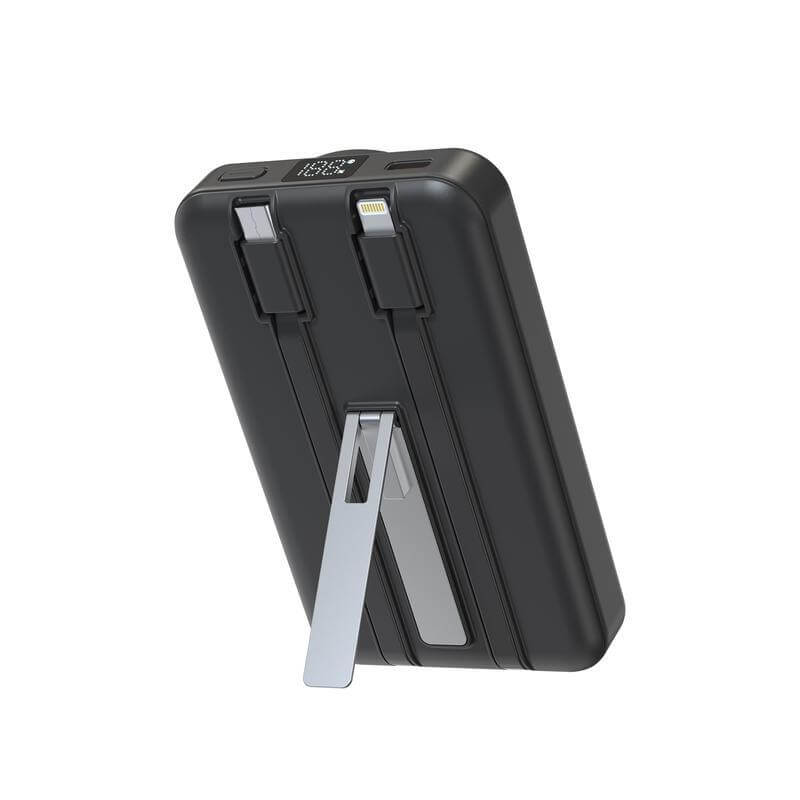 10000mAh Mag Wireless Powerbank with Inbuilt Cables- memorii