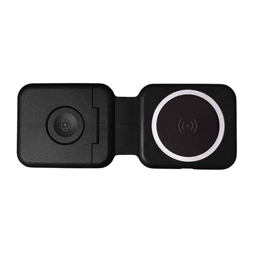 TURIN - @memorii Foldable 2-in-1 Wireless Charger and Multicable Set - Black