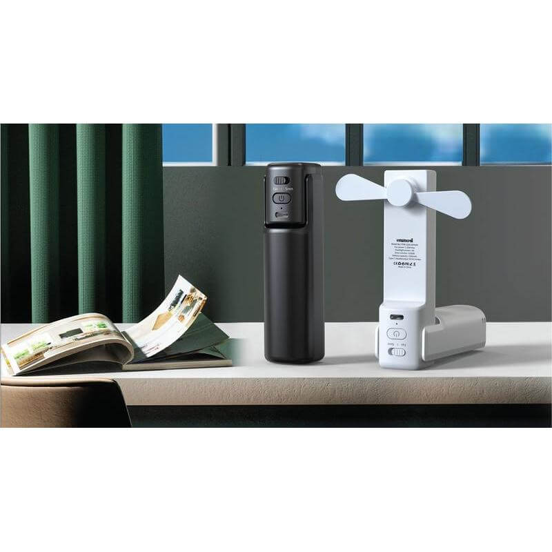 Memorii 4-in-1 Fan Powerbank, Safety Alarm & Torch - Black