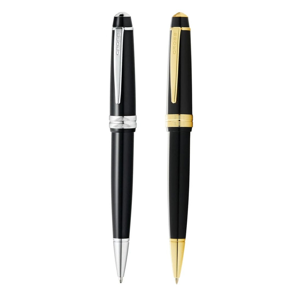 Cross Bailey Light™ Polished Black Resin and Gold Tone Ballpoint Pen (Blue Ink)