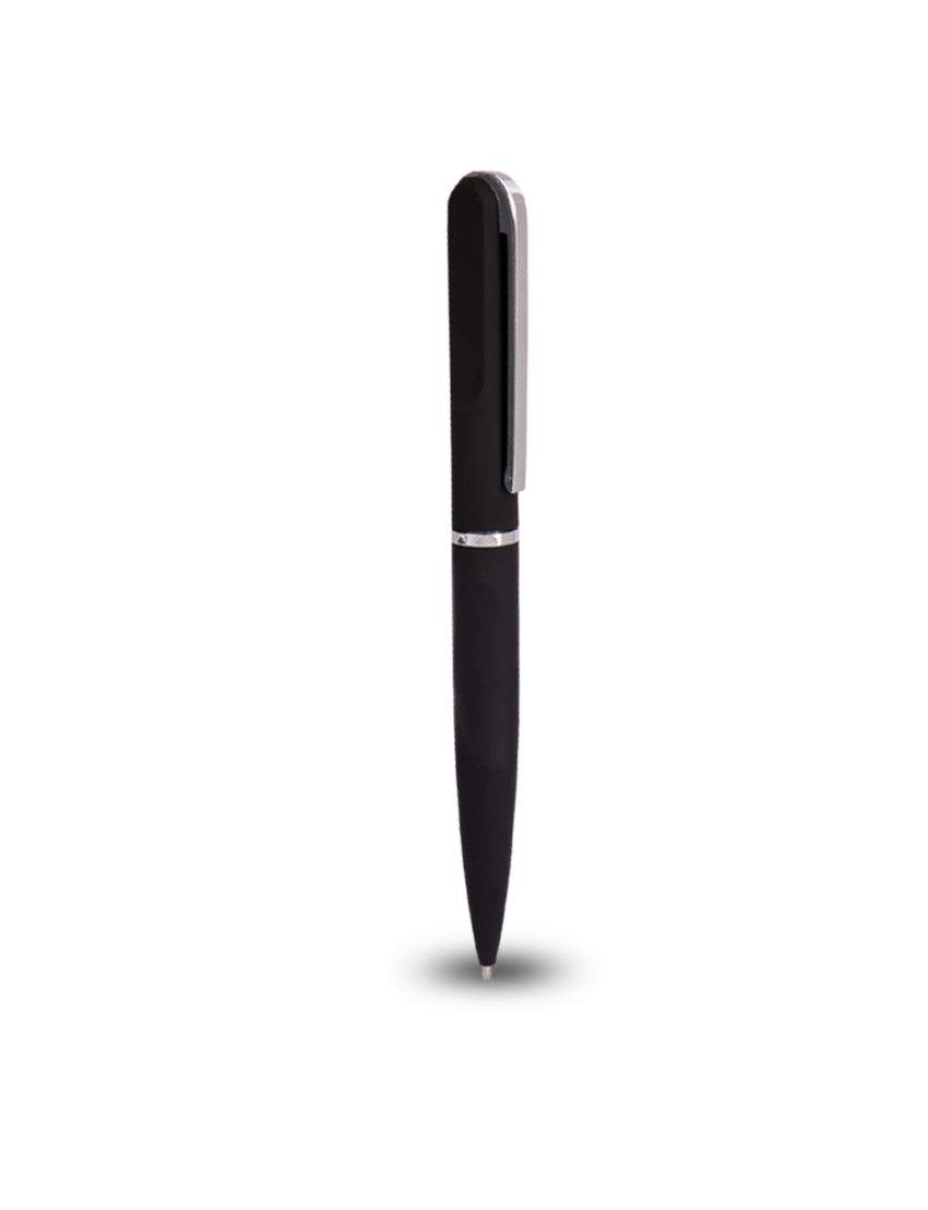 METAL PEN - Premium Stainless Steel Twist Pen with Rubberized Coating and Chrome Accents