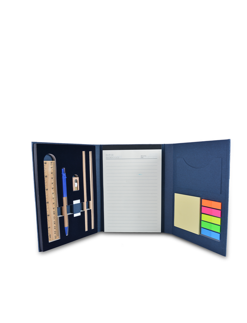 TRI-FOLD STATIONERY SET - All-in-One Stationery Organizer with Craft Paper Cover