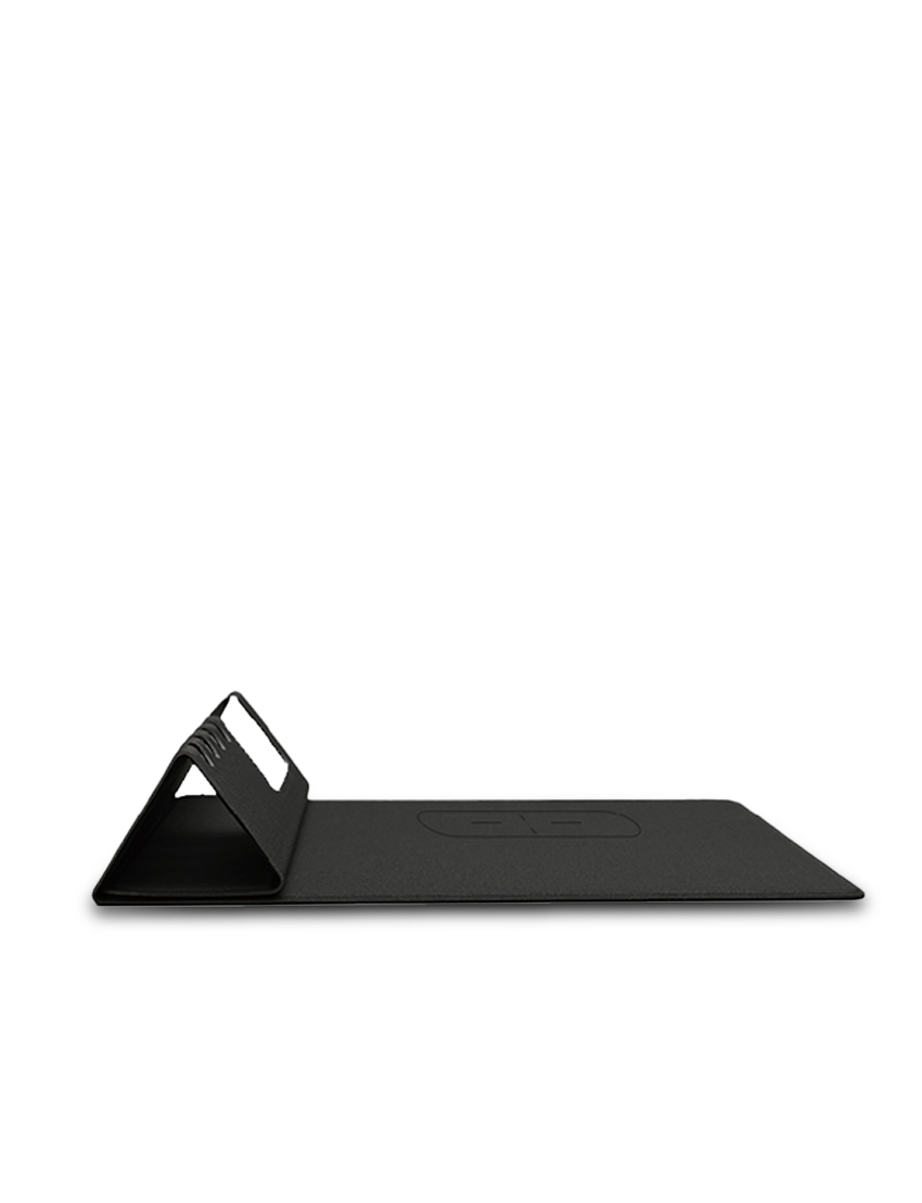 W-PAD ORGANIZER - 10W Fast Charging Wireless Mouse Pad with Bamboo Desktop Organizer