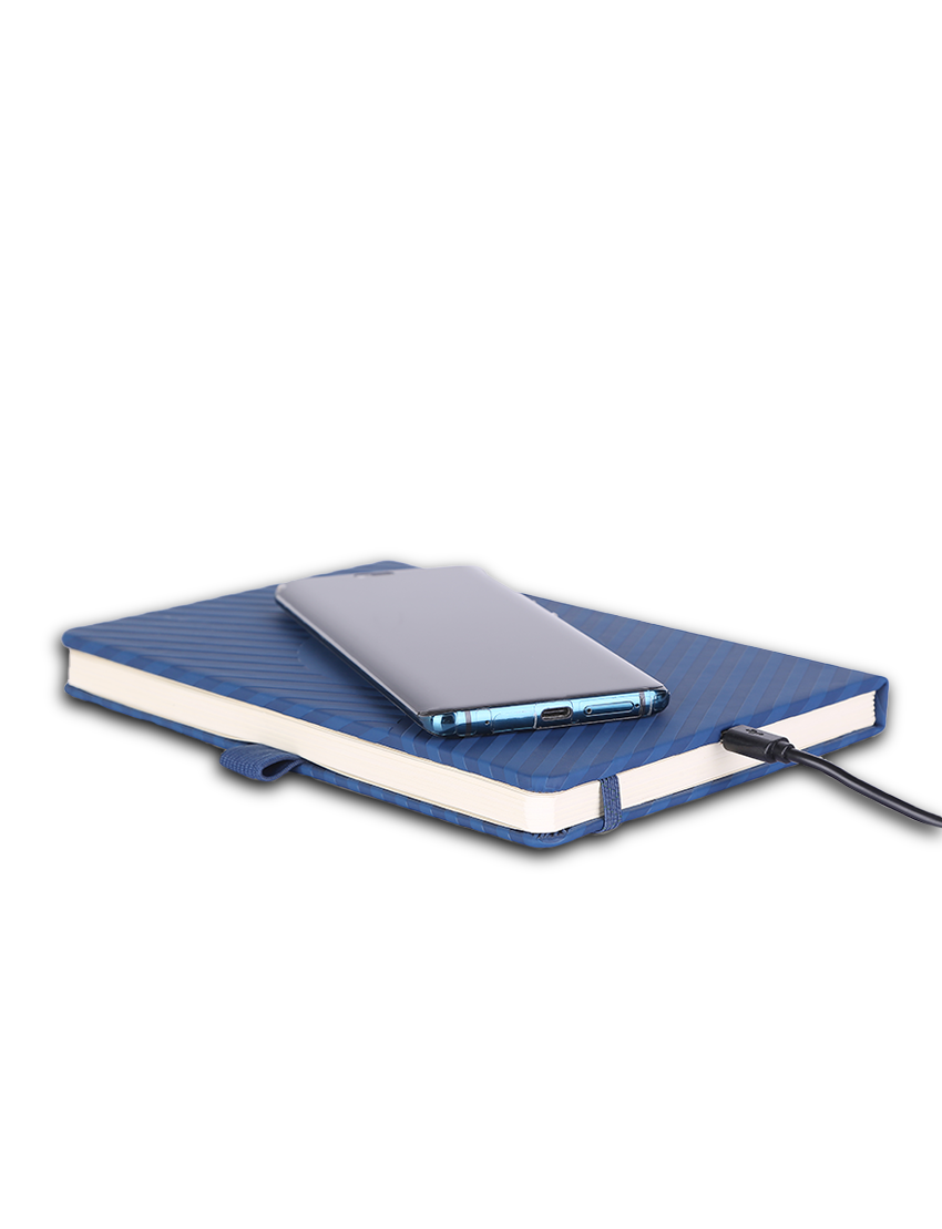 WIRELESS NOTE - A5 Notebook with 5W Wireless Charger and Stylish Debossed Design