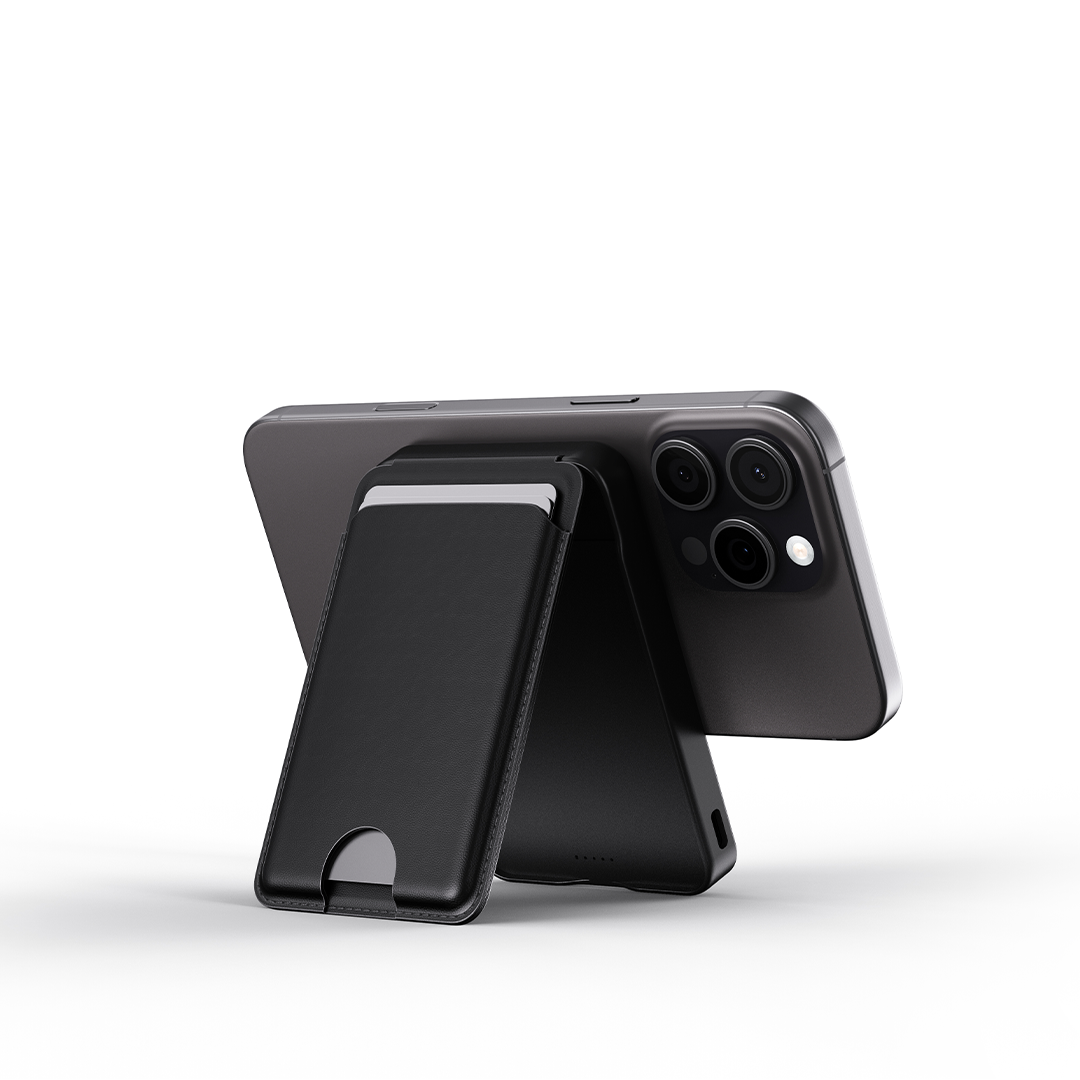 MAGPOWER PRO – Sleek 5000mAh Wallet-Style Power Bank with 15W Wireless Charging, Built-In Cable & Phone Stand