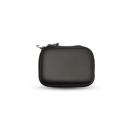 SMALL PU POUCH - Compact Black Organizer with Elastic Holder and Zipper Closure
