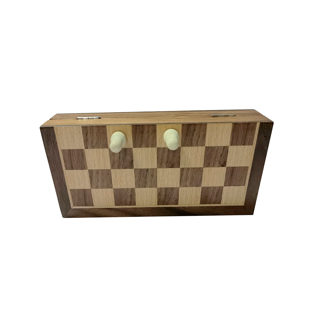 CHESS BOARD – Compact Wooden Chess Set for Travel, Home Use with Educational Focus on Strategy & Concentration