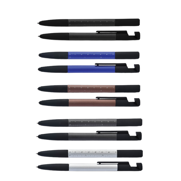 6-in-1 PEN - Versatile Multi-Functional Twist Pen with Touch Stylus, Ruler