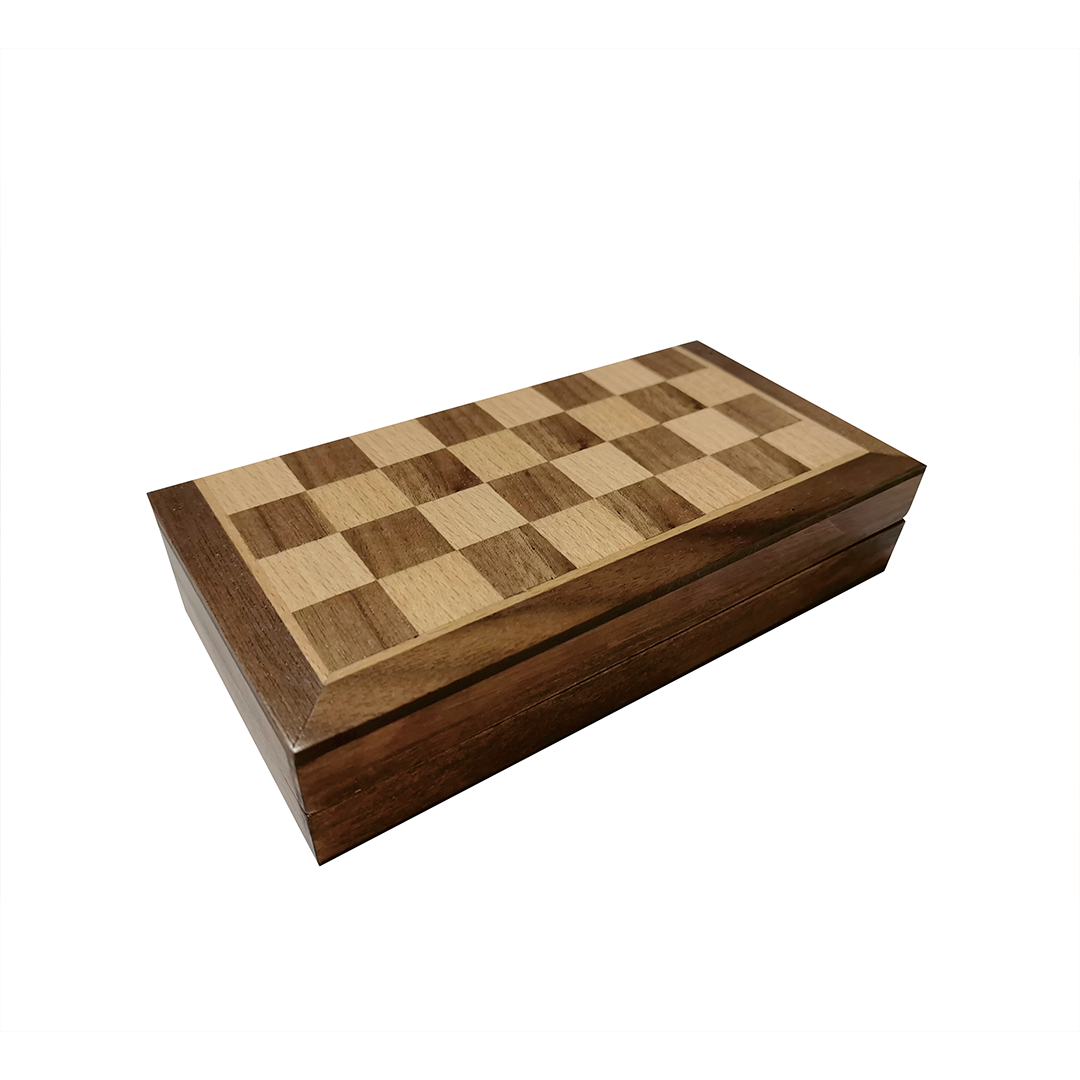 CHESS BOARD – Compact Wooden Chess Set for Travel, Home Use with Educational Focus on Strategy & Concentration
