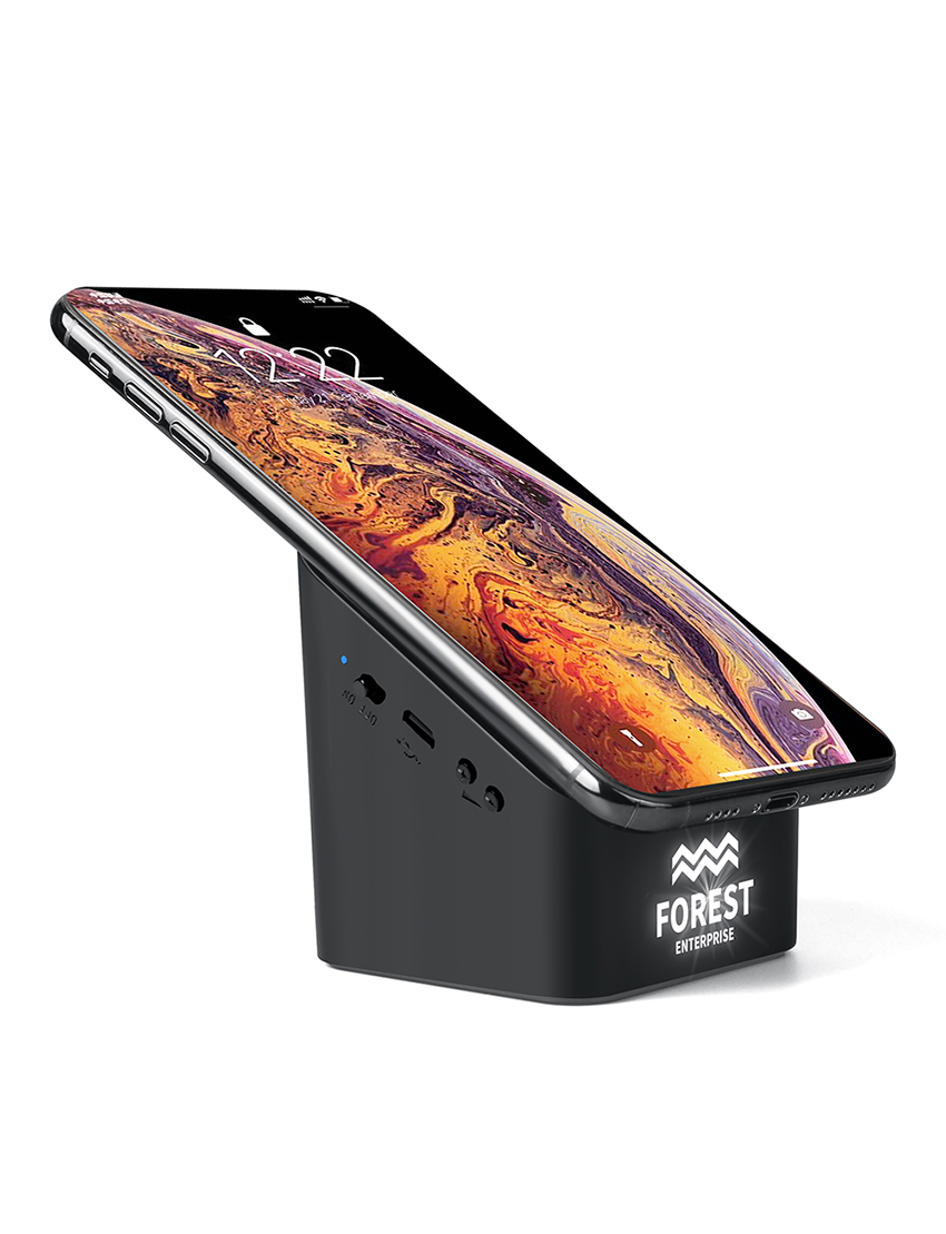 LIGHT UP SPEAKER - 3W Bluetooth Speaker with 10W Wireless Charger and Customizable Logo
