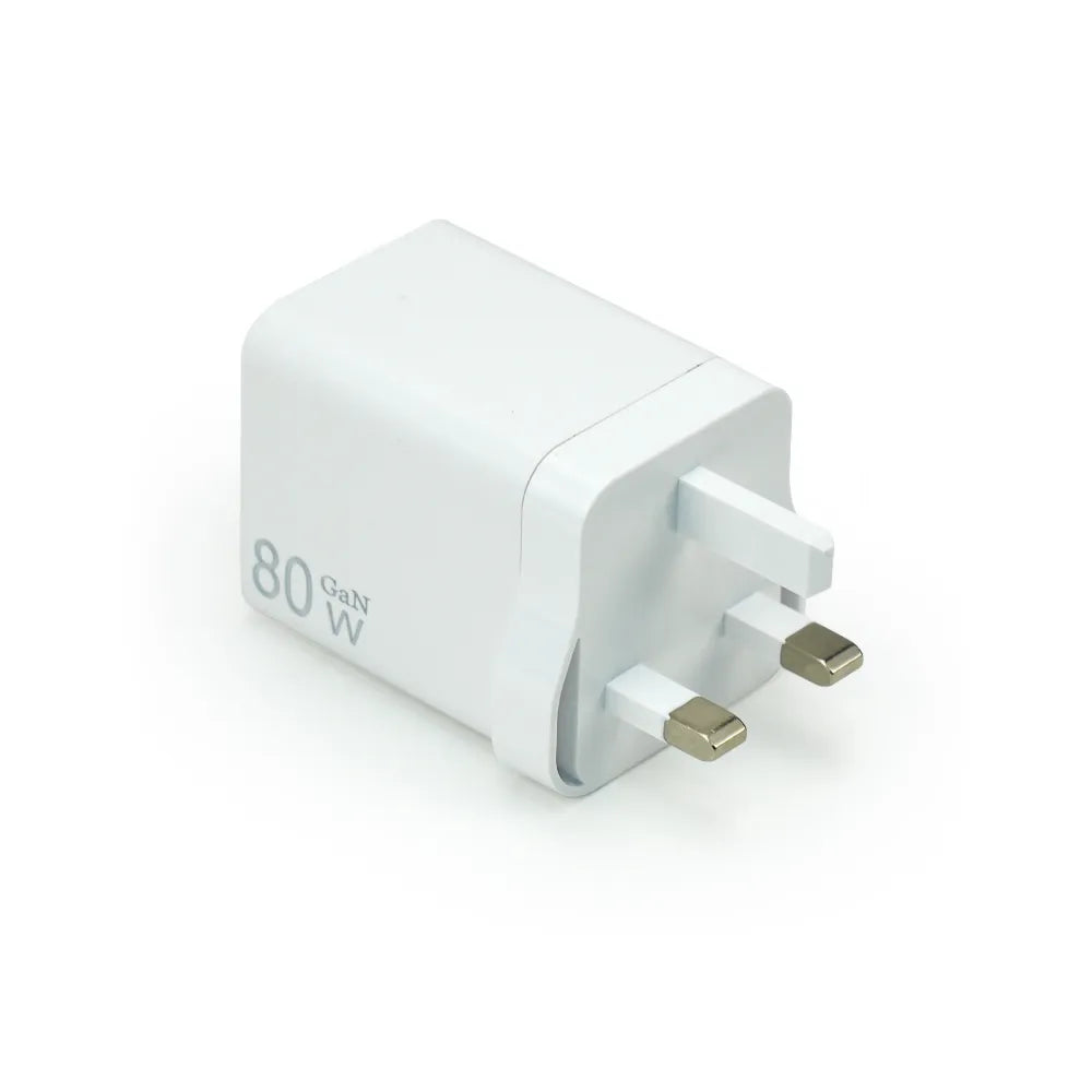80W GaN Fast Charger Adaptor with Retractable Built-in Type-C Cable