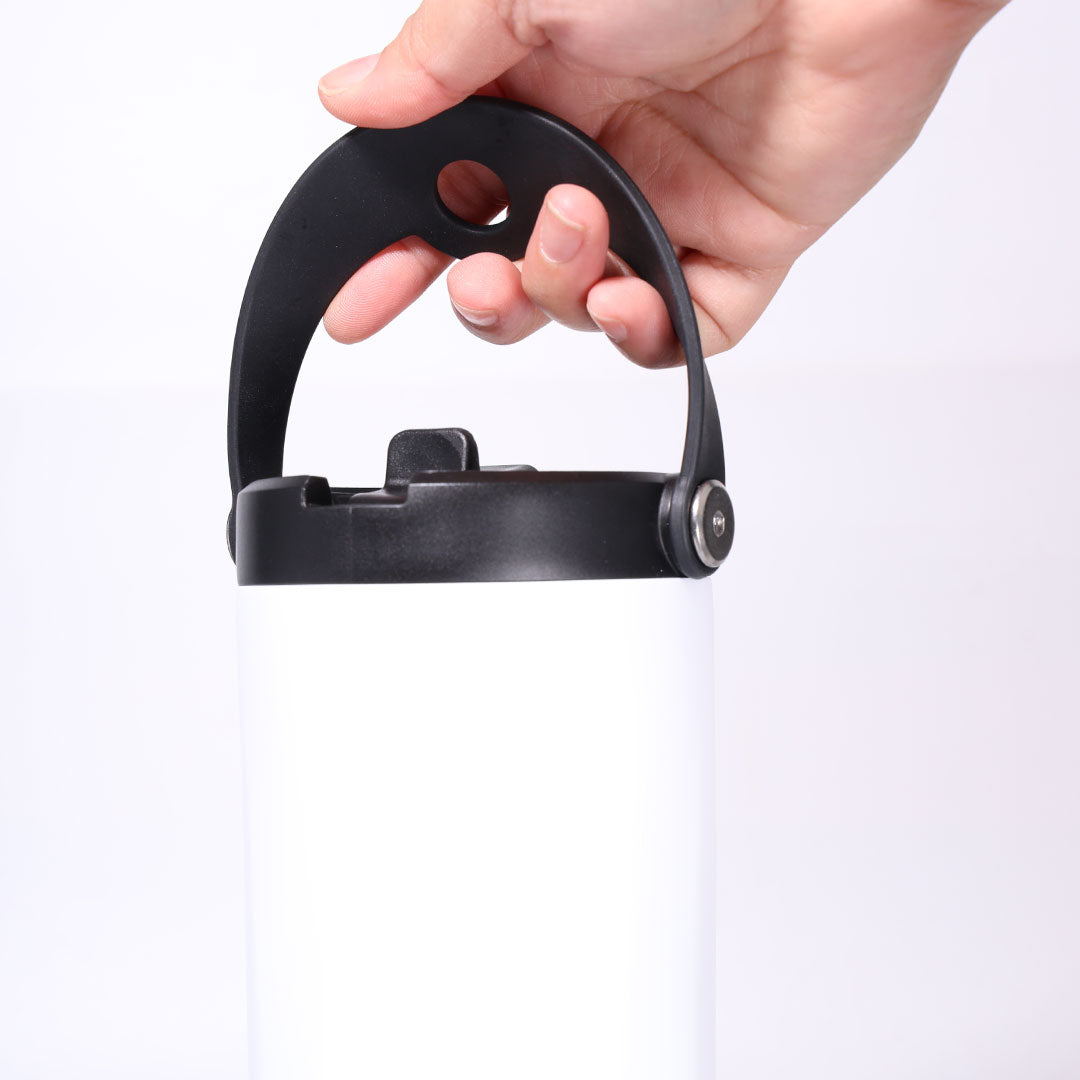 EXPLORER Powder Coating - Versatile 900ml Recycled Stainless Steel Mug with Straw