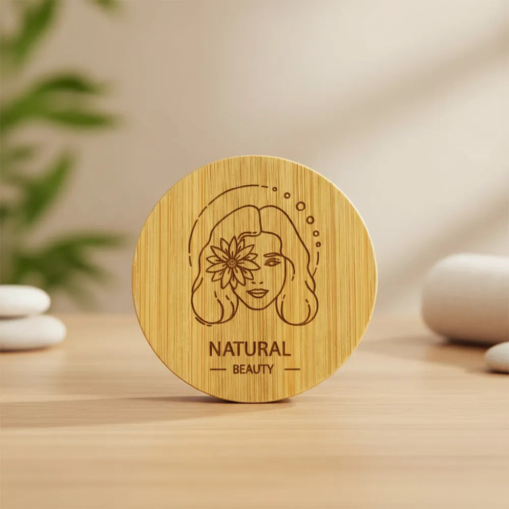Bamboo Pocket Mirrors in Round-shaped, Lightweight & Portable