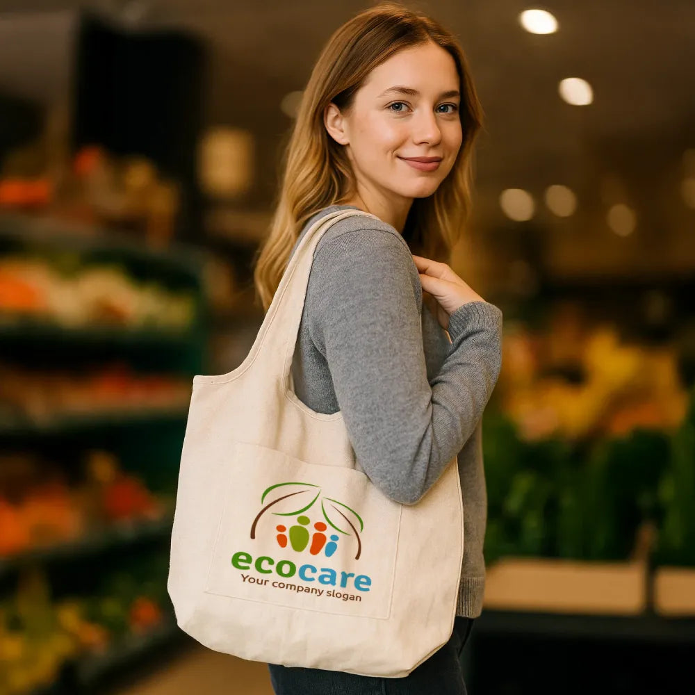Cotton Hobo Bags with Front Pocket, 10 oz (340 GSM)