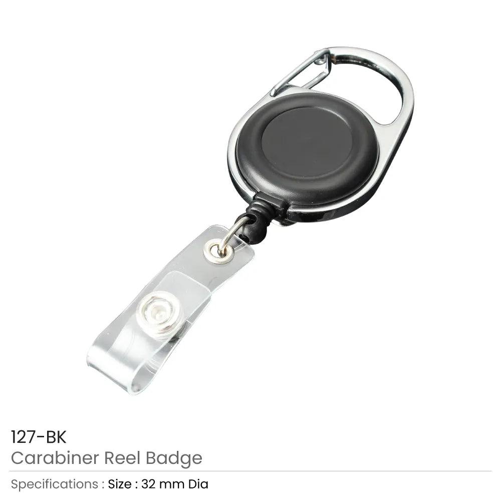 Reel Badges with Carabiner and Belt Clip