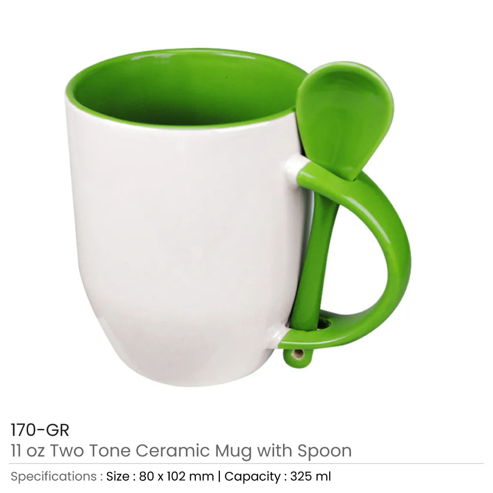 Ceramic Mugs with Spoon