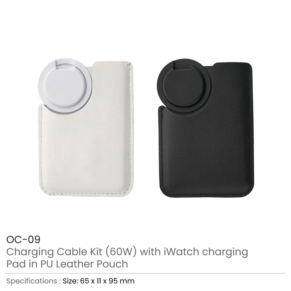 Charging Cable Kit (60W) with iWatch Charging Pad in PU Leather Pouch