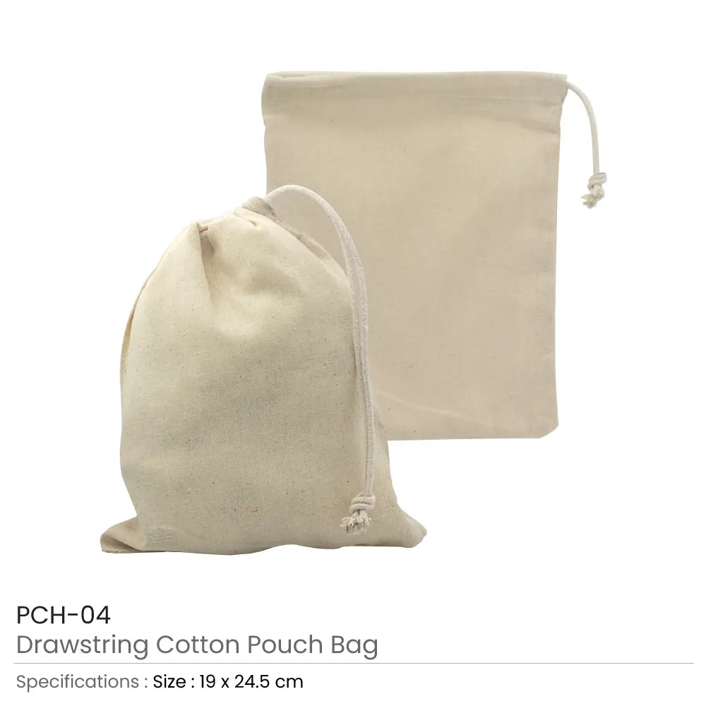 Cotton Pouch Bags with Drawstring