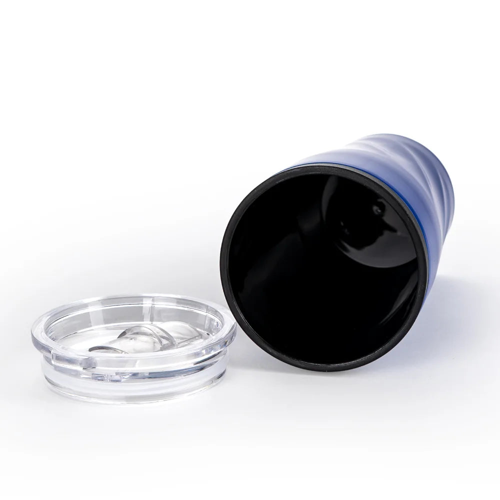 Double Wall SS Tumblers with PP Interior and Transparent Lid 580ml