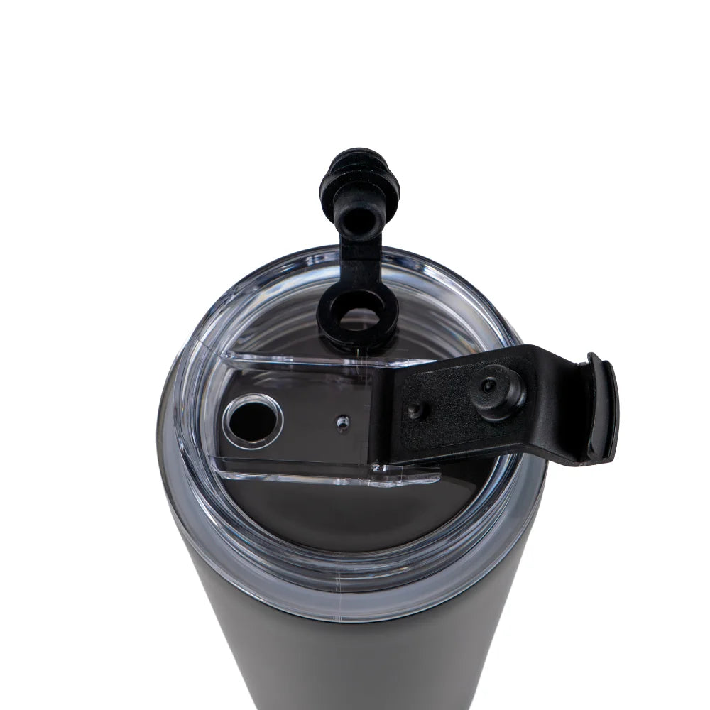 Double Wall SS Tumblers with Transparent Lid and Metal Straw - 500ml