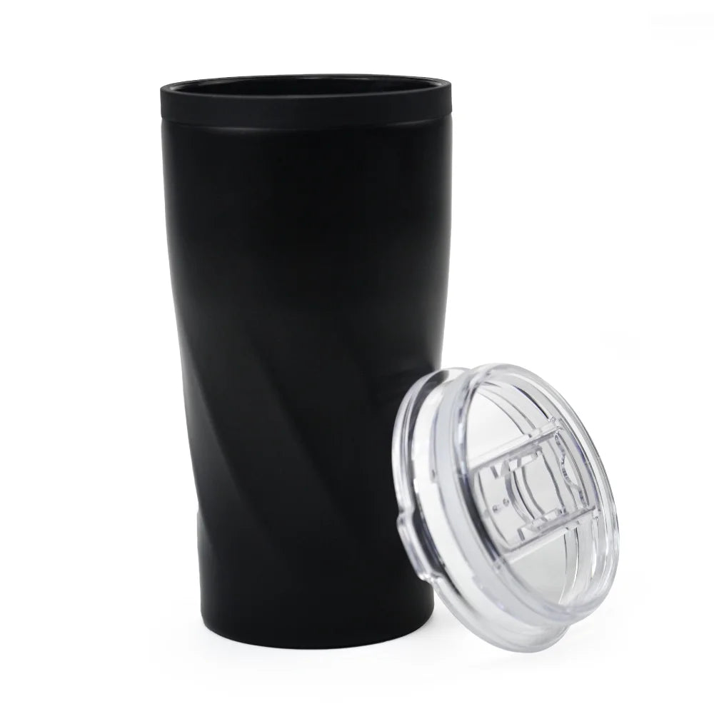 Double Wall SS Tumblers with PP Interior and Transparent Lid 580ml