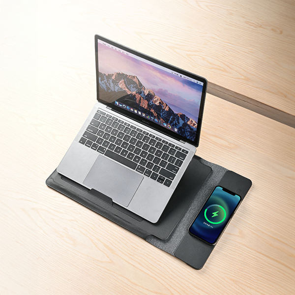 LAP-HOLD Dark Grey - Multifunctional Laptop Sleeve with 3-in-1 MagSafe Charger