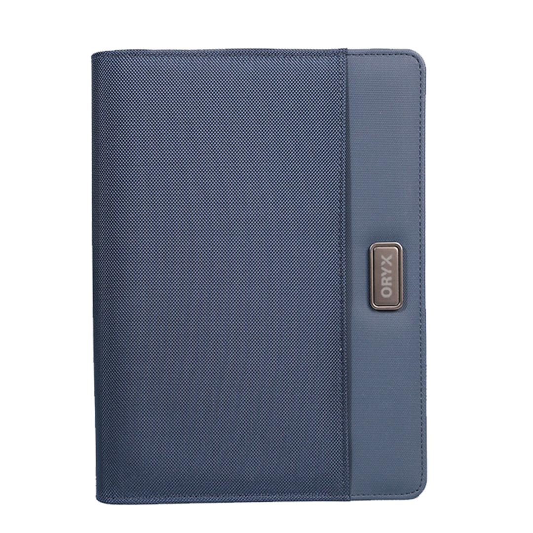 O-B5 Portfolio – Durable Premium Fabric Portfolio with Modern Metal Accent & 100-Sheet Craft Paper Notebook for Professionals