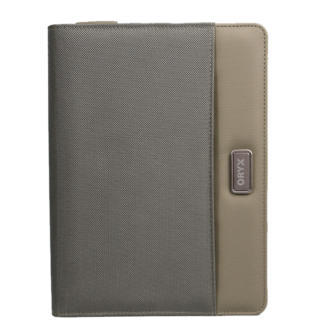 O-B5 Portfolio – Durable Premium Fabric Portfolio with Modern Metal Accent & 100-Sheet Craft Paper Notebook for Professionals