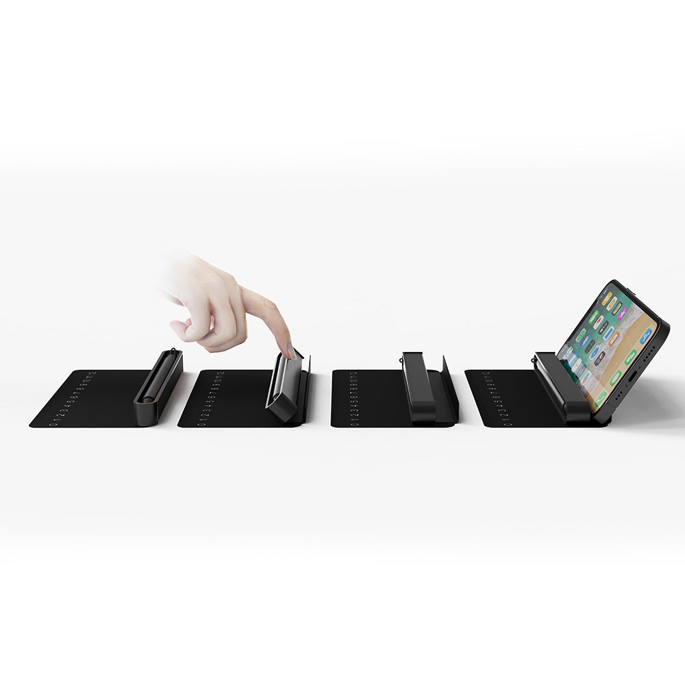 NOTECASE – A5 Recycled PU Notebook with 96 Sheets, Built-in Phone Stand & Ruler