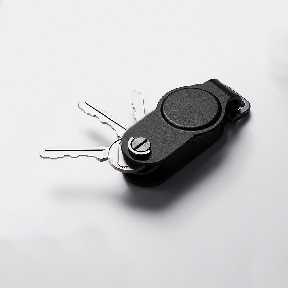ROUNDFY KEY – Durable Recycled PU Key Organizer with Dual Findy Tracking for Apple FindMy & Google Hub