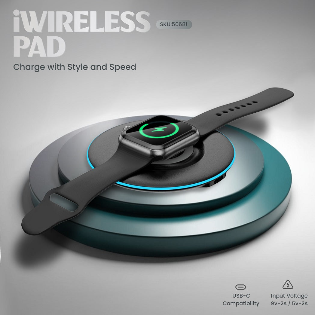 iWIRELESS PAD - Dual Coil Wireless Charger for Mobile, AirPods & iWatch