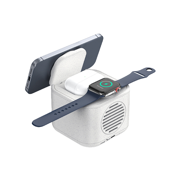 WHEAT BLAST - 3-in-1 Wireless Charger with 5W Speaker