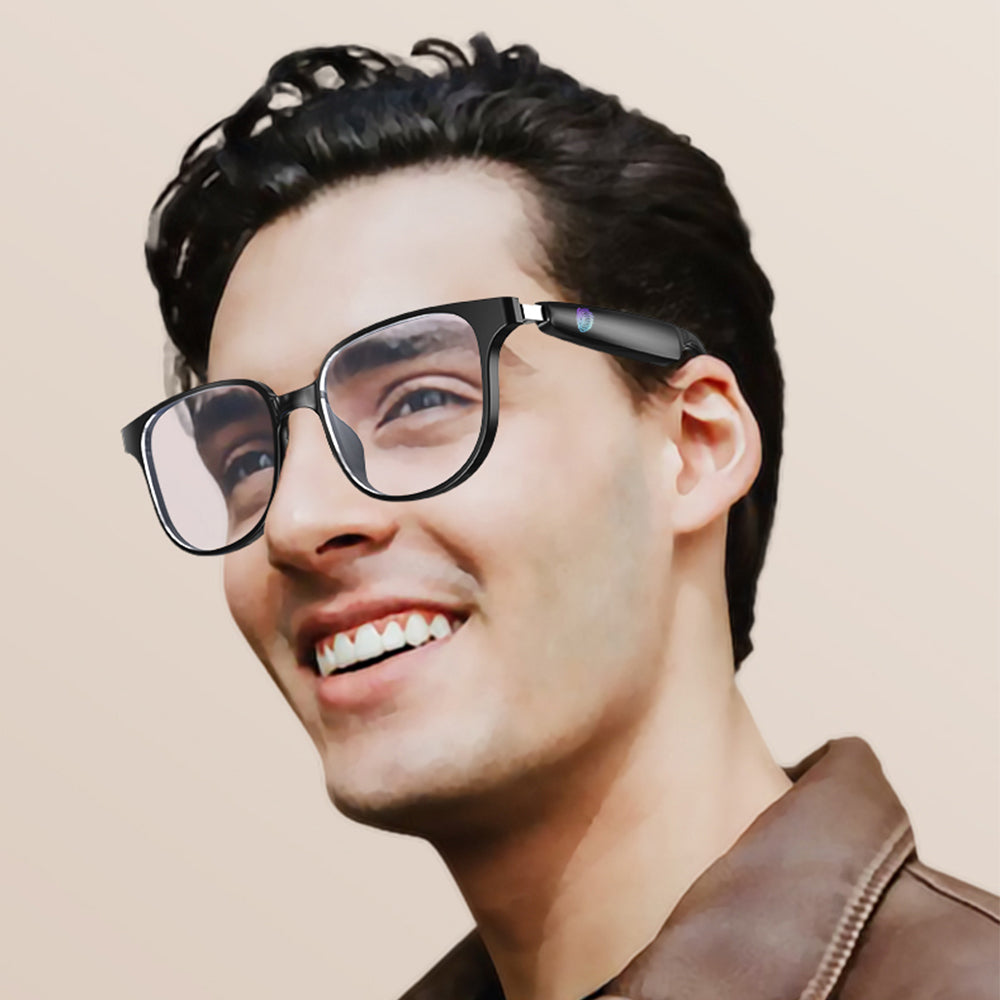 AI-GLASS – Smart Clear Glasses with AI Chat, Language Translation, Removable Prescription Lenses & Bluetooth Connectivity