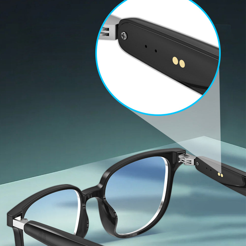 AI-GLASS – Smart Clear Glasses with AI Chat, Language Translation, Removable Prescription Lenses & Bluetooth Connectivity