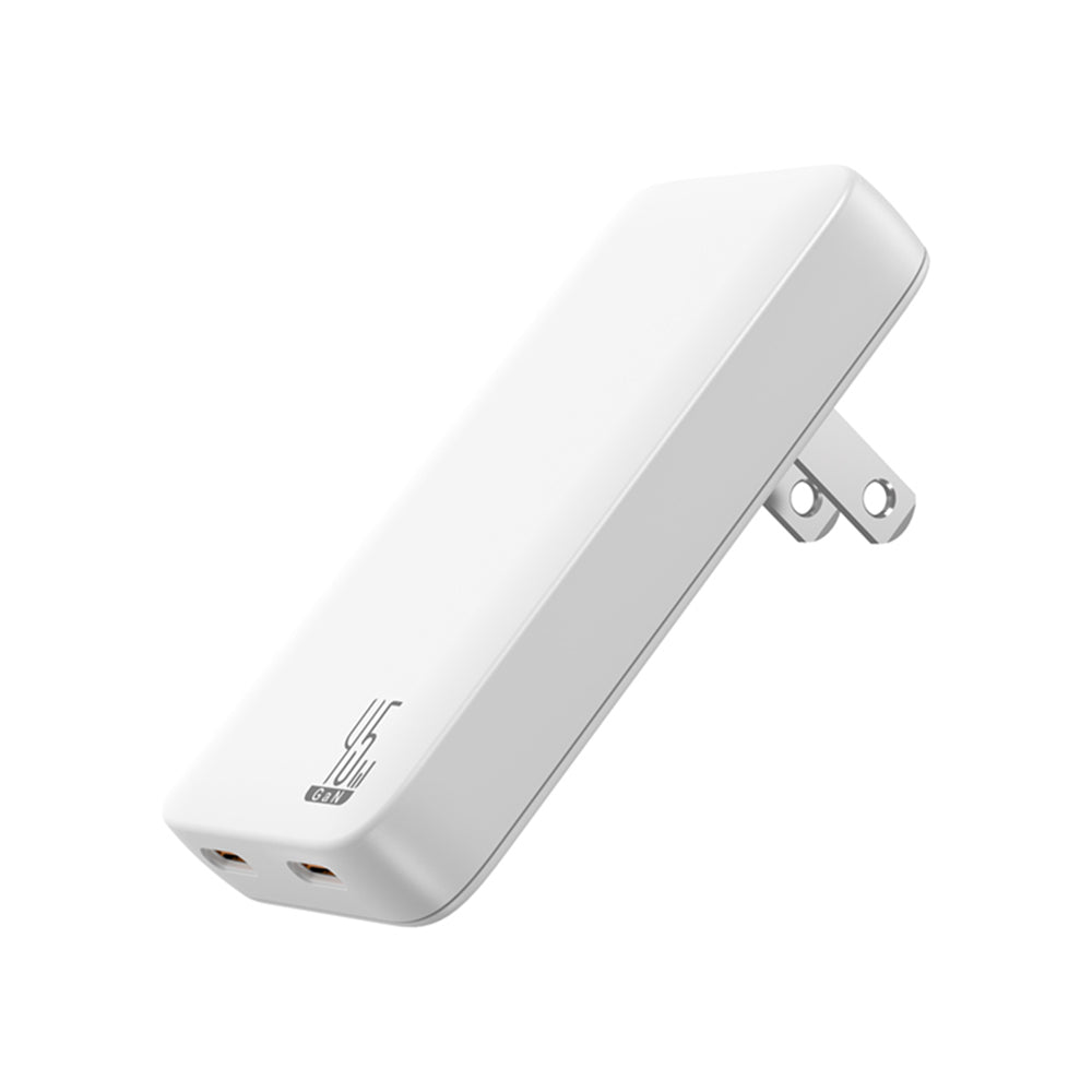 SLIM TRAVI SET – Ultra-Compact Dual USB-C Fast Charger with 45W Power & PPS Support in Travel Pouch