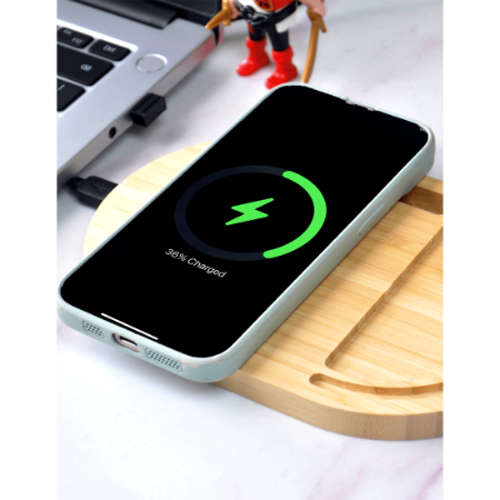 ANTI-STRESS WIRELESS - Bamboo Wireless Desktop Spinner with 15W Charging Capability