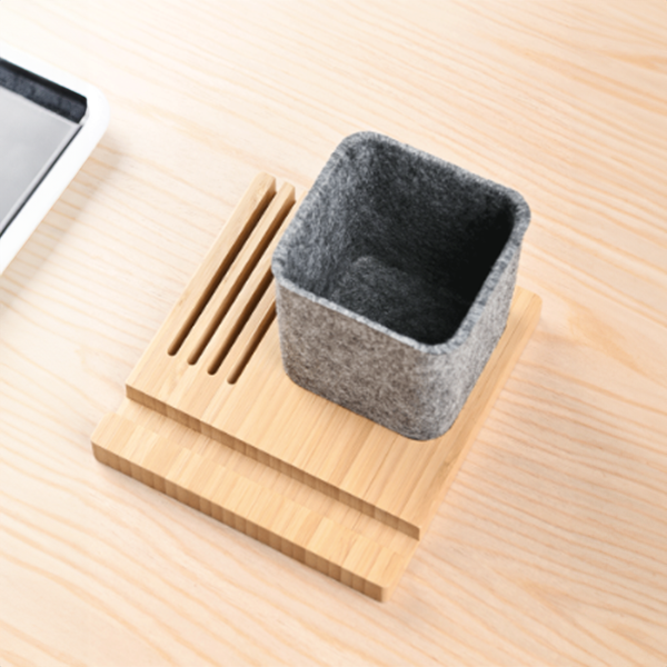BAMFELT BOX - Eco-Friendly Pen Holder with Card Slots & Phone Stand