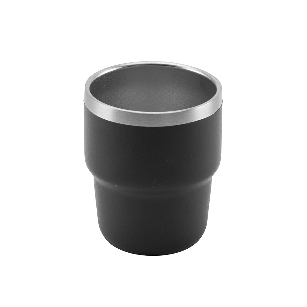 ESPRESSO STACKABLE – Stylish 80ml Double-Wall Stainless Steel Espresso Cups with Silver-Lined Lid & Premium Gift Box