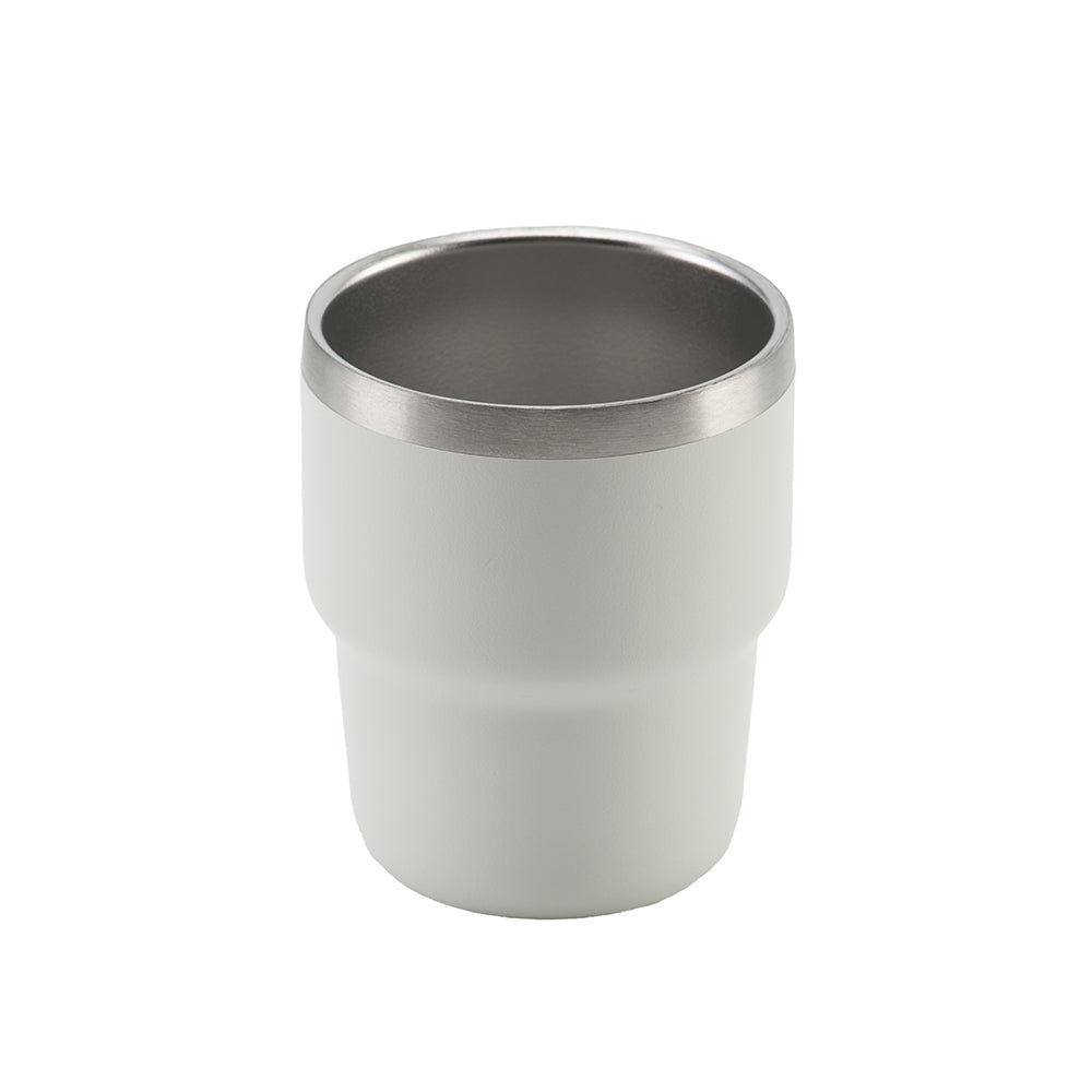 ESPRESSO STACKABLE – Stylish 80ml Double-Wall Stainless Steel Espresso Cups with Silver-Lined Lid & Premium Gift Box