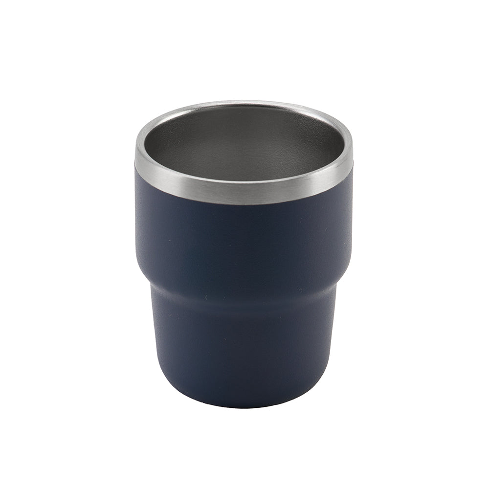ESPRESSO STACKABLE – Stylish 80ml Double-Wall Stainless Steel Espresso Cups with Silver-Lined Lid & Premium Gift Box